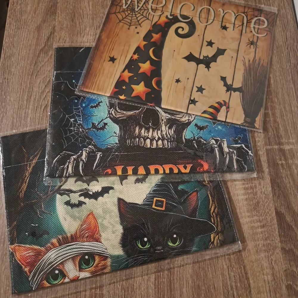 New 3 Halloween garden flag Lot